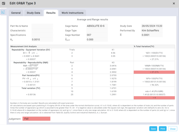 Figure 4: Type 3 Study Average & Range Data Results Figure 4: Type 3 Study Average & Range Data Results