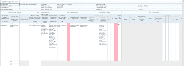 Figure 4 Example AIAG VDA FMEA in Datalyzer FMEA Figure 4: Example AIAG VDA FMEA in Datalyzer FMEA
